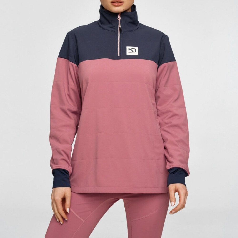 Kari Traa Siri Half Zip Jacket XL NWT Midlayer Lilac Ski Retro Quilted Relaxed - Picture 1 of 9